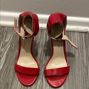 Pleaser Red Ankle Strap Heels